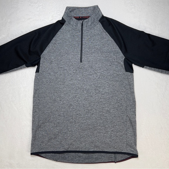 Champion Pullover Men’s M Quarter Zip Avtivewear with Thumbholes Grey & Black - Picture 3 of 16